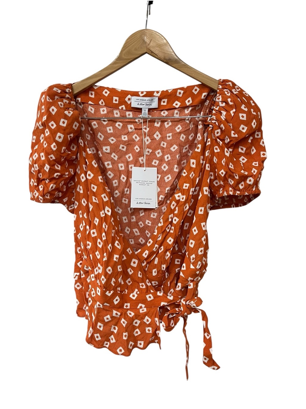 NWT & Other Stories Orange Wrap Short Sleeve Top 8